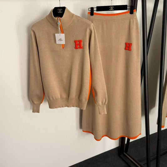 Hermes Shirt and Skirt Set