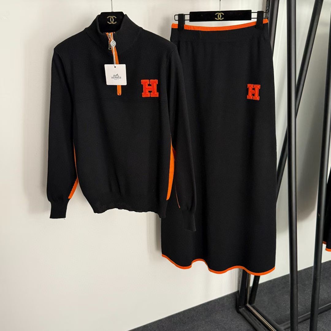 Hermes Shirt and Skirt Set