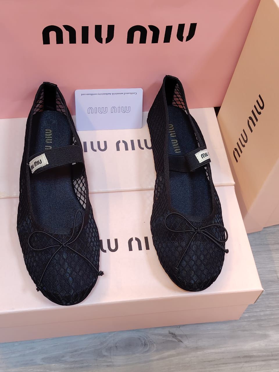 Miu Miu mesh ballerinas
